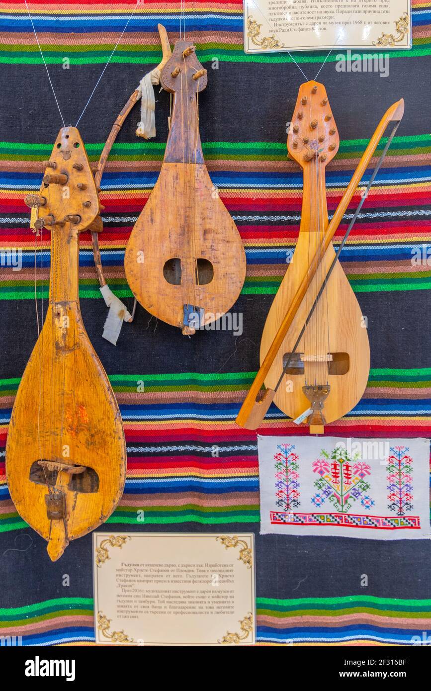 Velingrad, Bulgaria, June 20, 2020: Traditional music instruments in ...