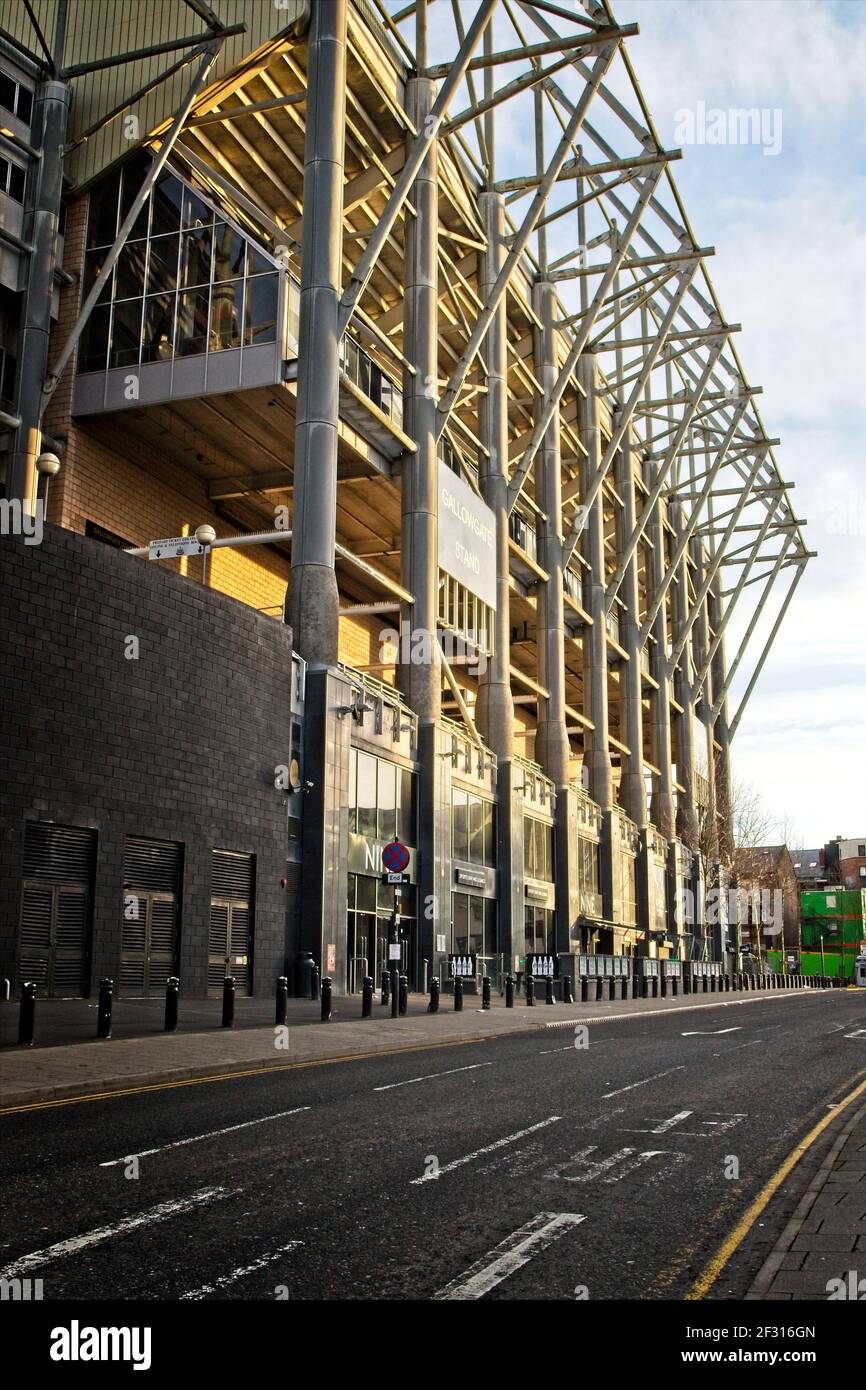 The football stadium at St James Park in Newcastle, Tyne and Wear. Home of Newcastle United Football Club.. Stock Photo