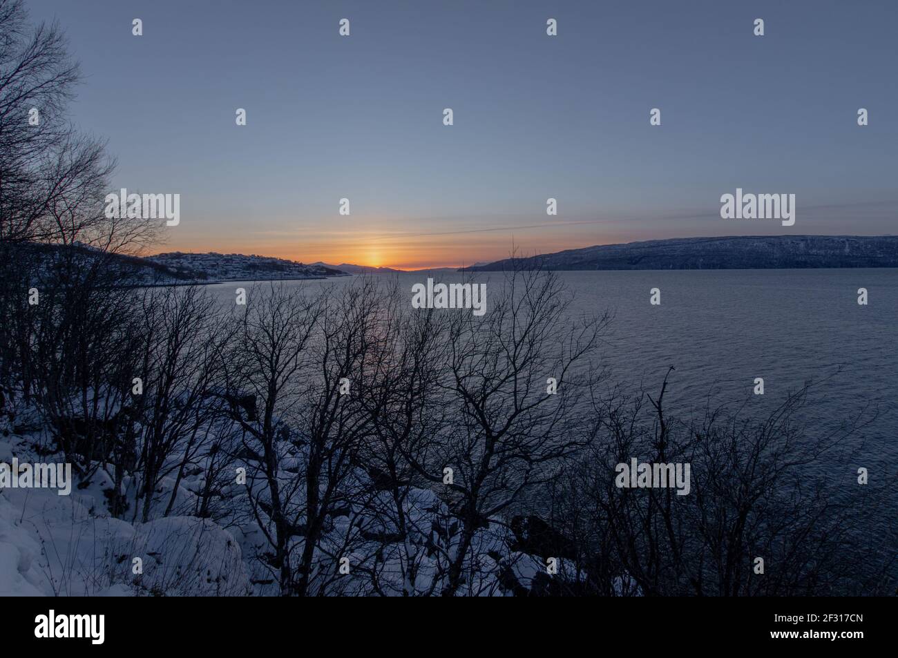 Winter sunset Stock Photo