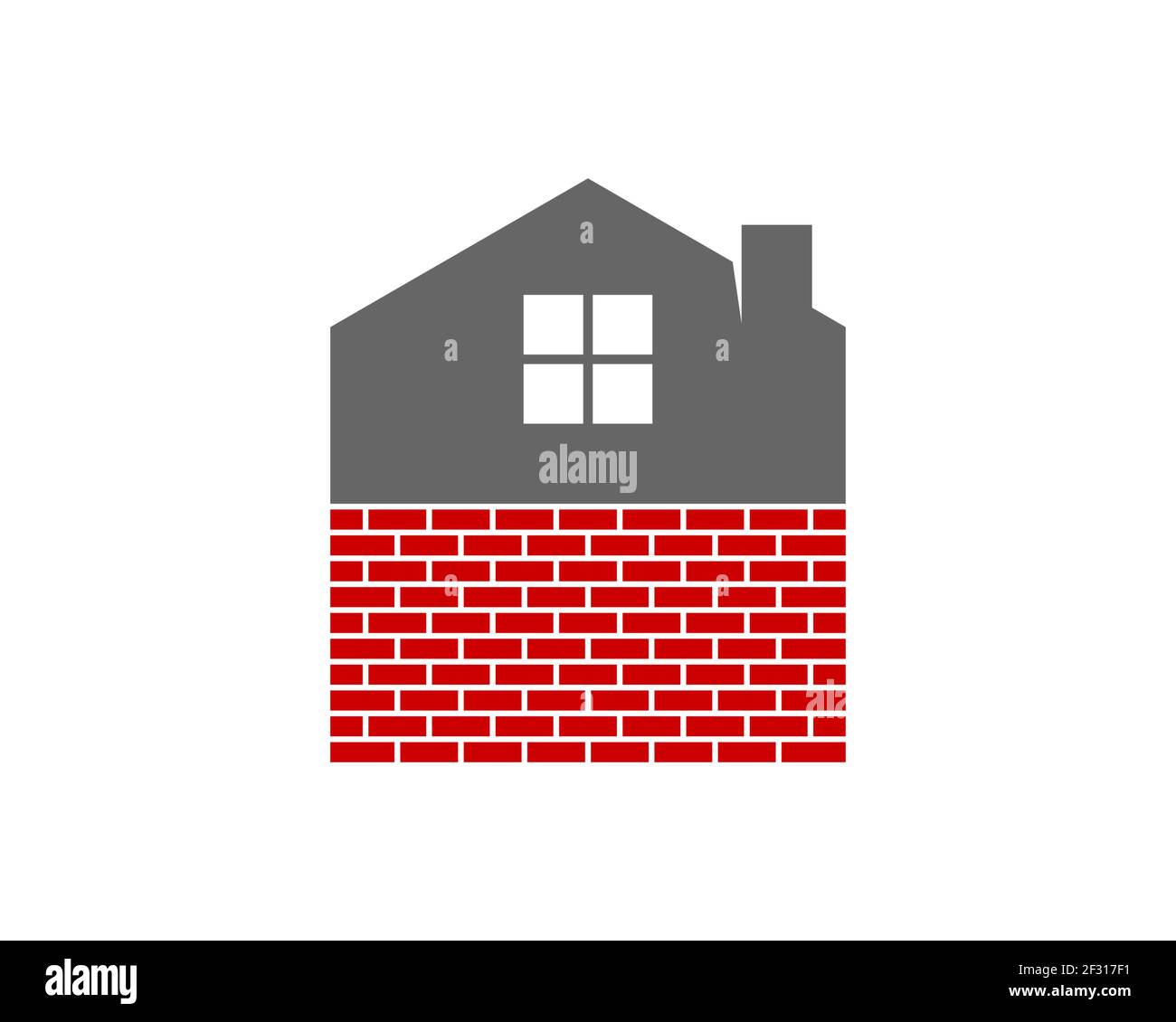 House with brick building logo Stock Photo