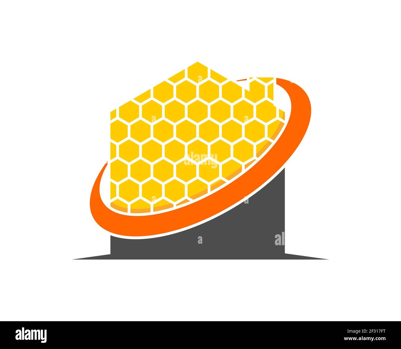 Combination house with beehive logo Stock Photo