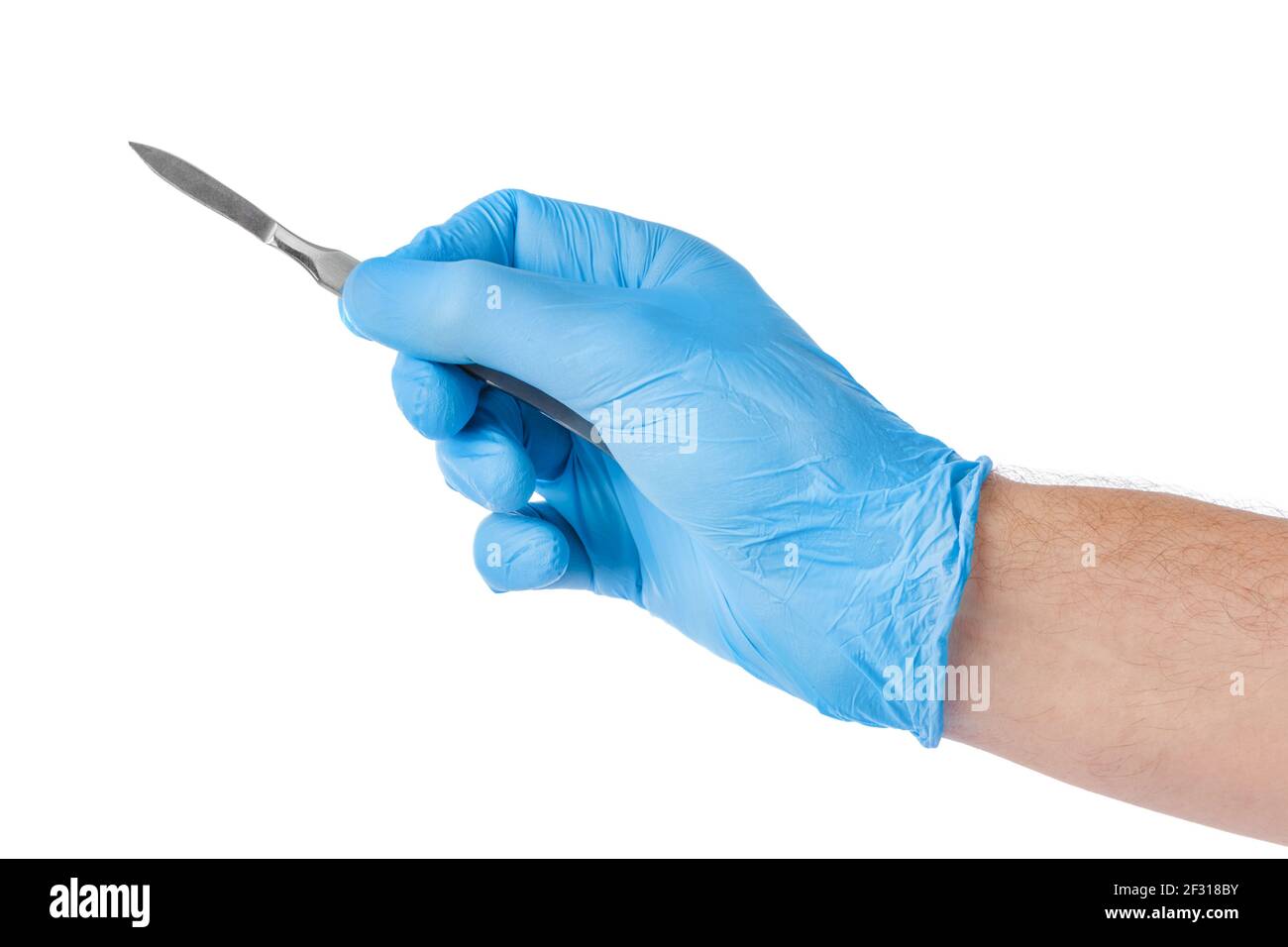 Scalpel in doctor hand Stock Photo Alamy