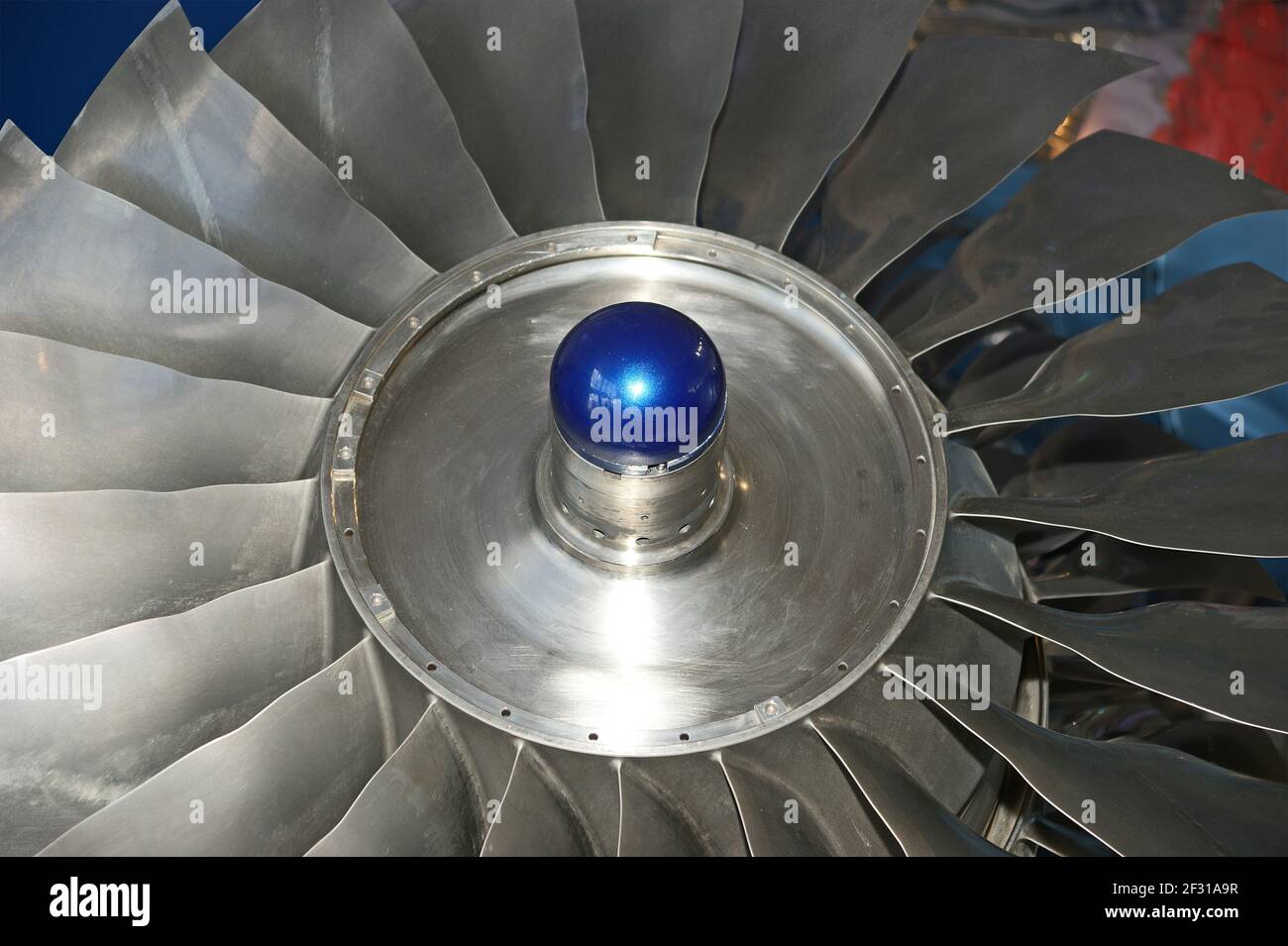 Closeup Of A Jet Turbine. Blades Of The Airplane Turbine Stock Photo ...