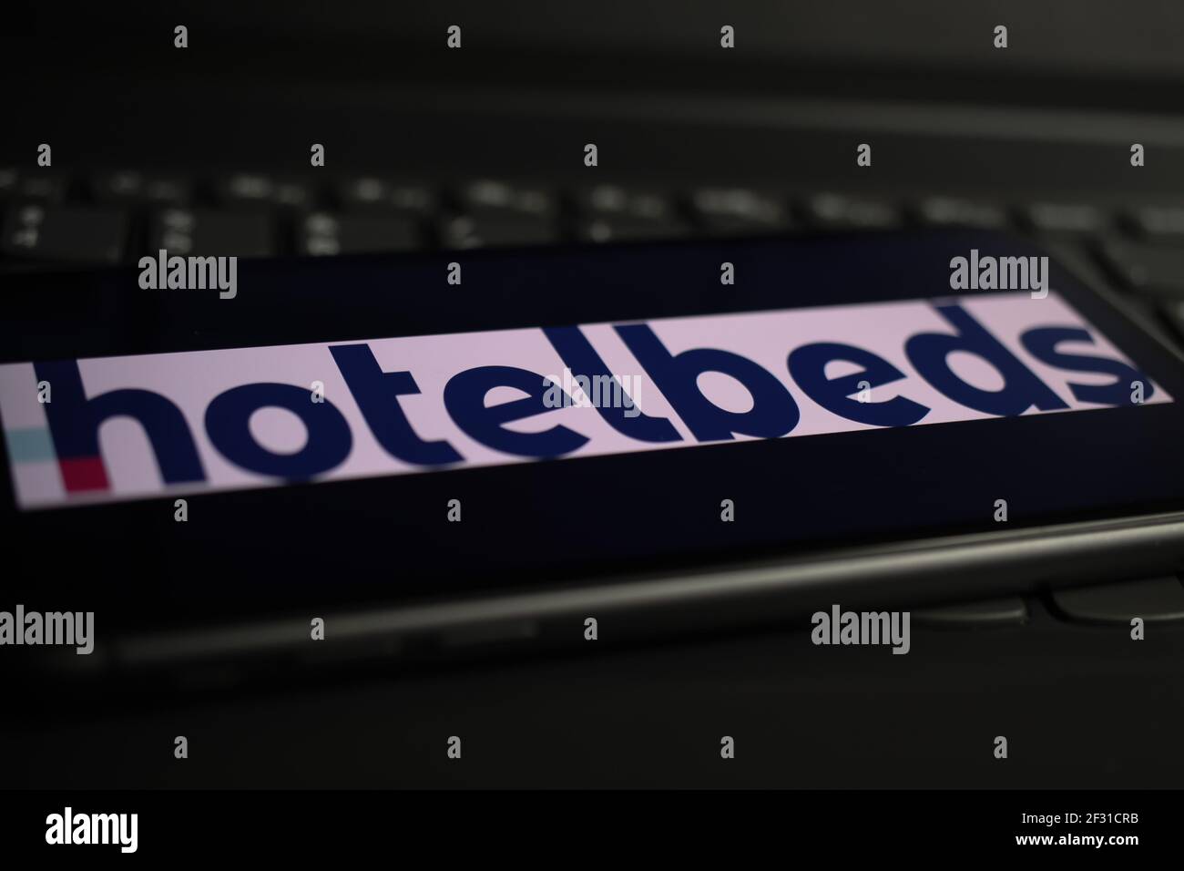 Viersen, Germany March 1. 2021 Closeup of mobile phone screen with