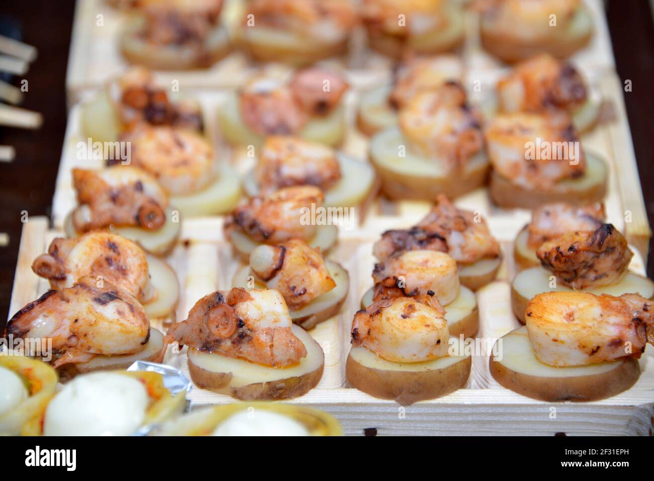 Salty appetizer buffet. The concept of sharing food in hotels Stock