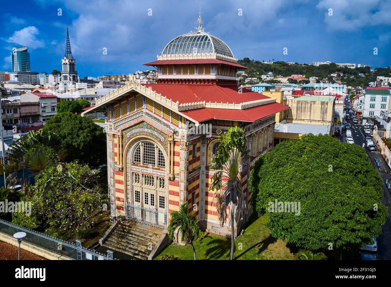 France, West Indies, Martinique, FortdeFrance, Bibliotheque