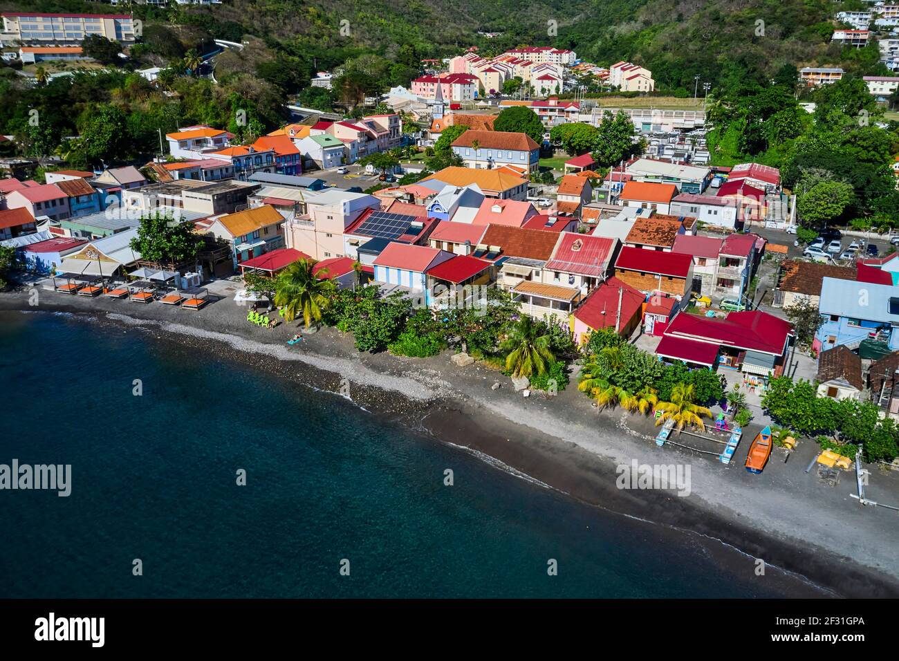 France, West Indies, Martinique, Case-Pilote port Stock Photo
