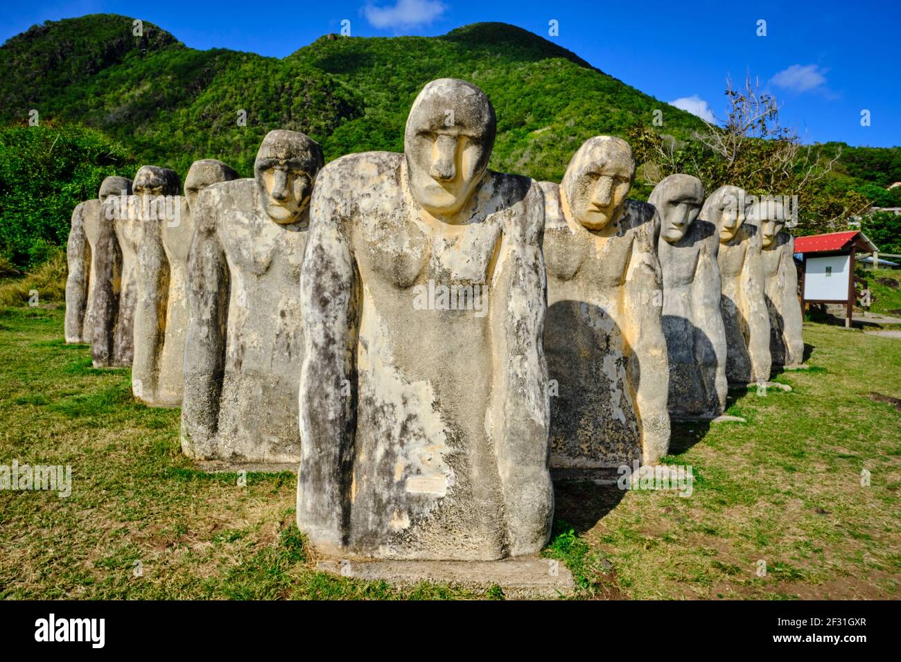 France, Martinique, Diamant, the Memorial of Anse Cafard symbolizing the drowning of the slaves during the sinking of a ship in the bay Stock Photo