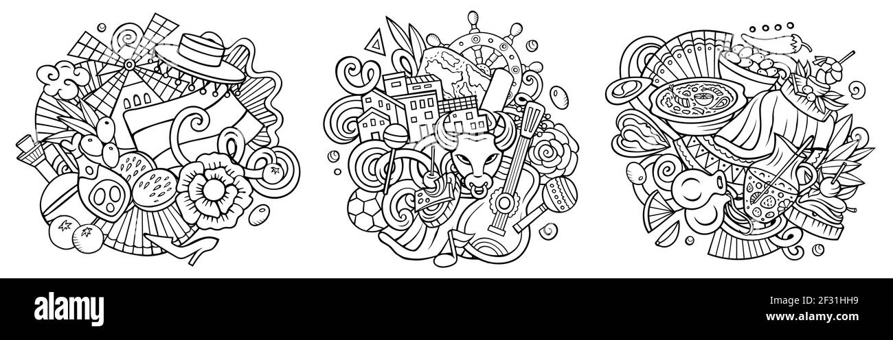 Fan clip art cartoon illustration Black and White Stock Photos & Images ...