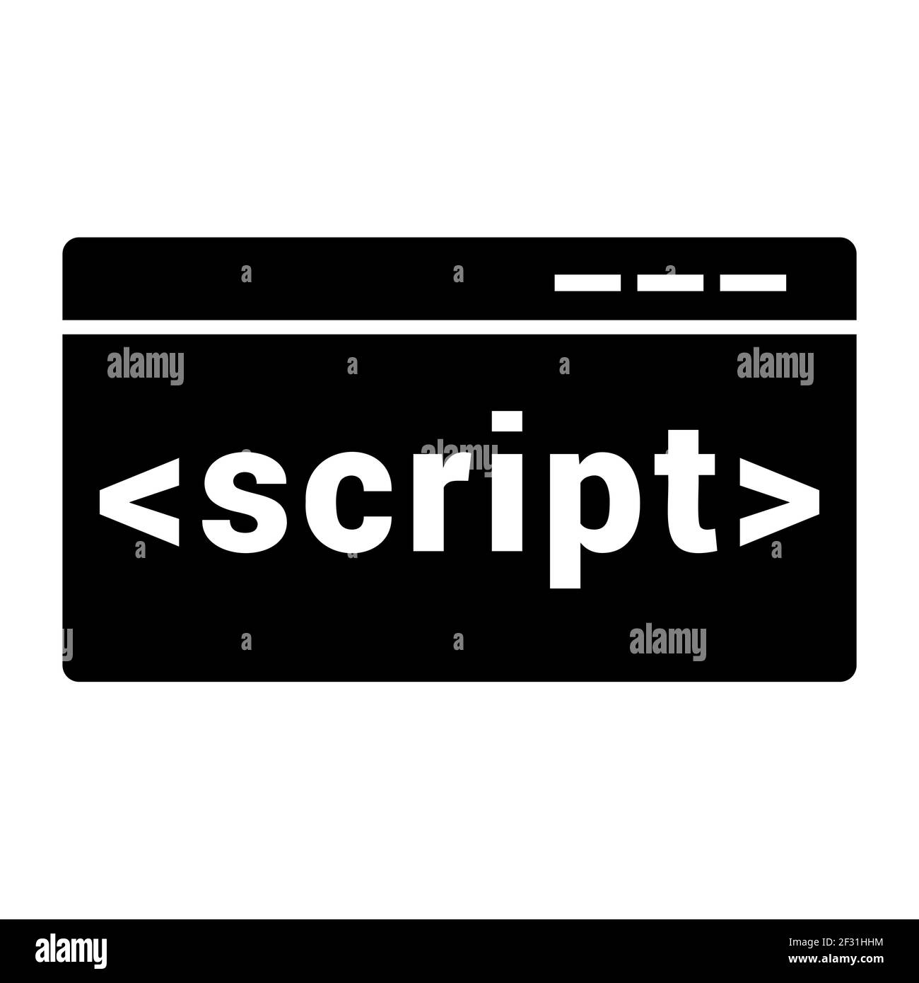 Script Code Icon Isolated on White Background Flat Style. Script Code ...