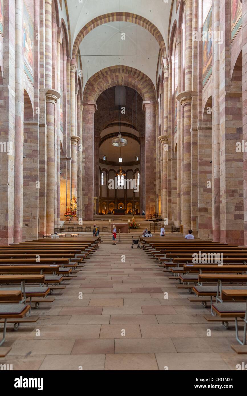 Speyer, Germany, September 16, 2020: Interior of the cathedral in Speyer, Germany Stock Photo