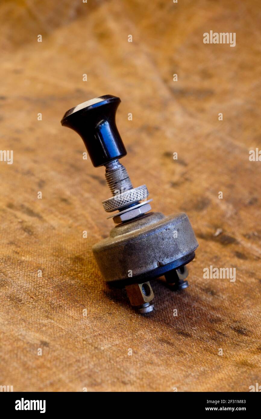 Vintage pushbutton switch, France Stock Photo Alamy