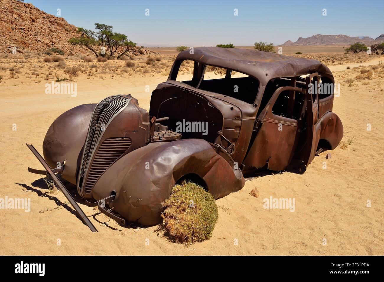 geography / travel, Namibia, wreckage of a Hudson Terraplane 1934 on the area of the small from Vista , Additional-Rights-Clearance-Info-Not-Available Stock Photo