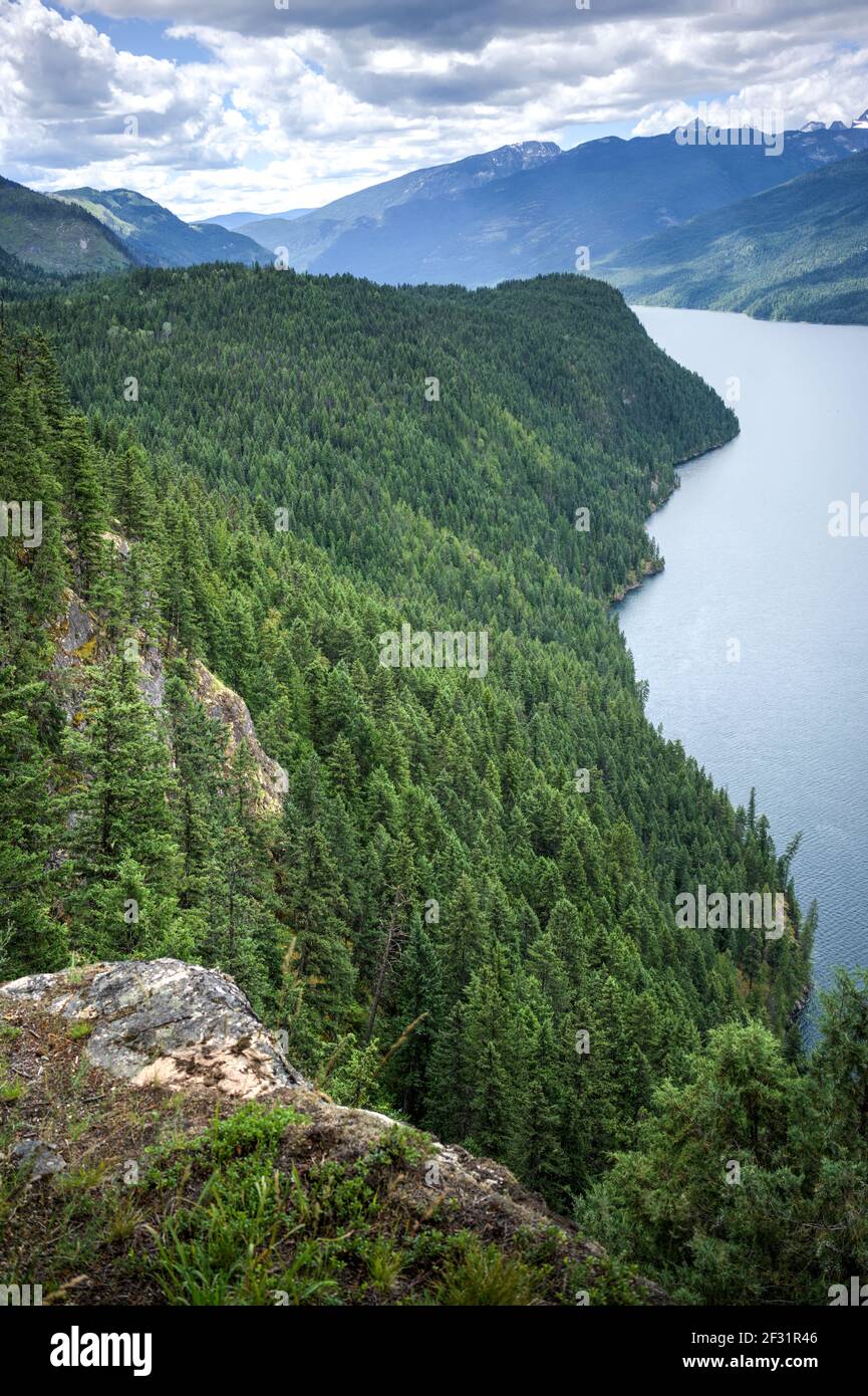 view of Slocan Lake, BC, Canada, overlooking Valhalla Provincial Park