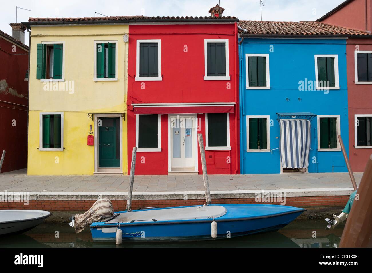 Burano island, characteristic view of colorful houses, Venice lagoon, Italy, Europe Stock Photo