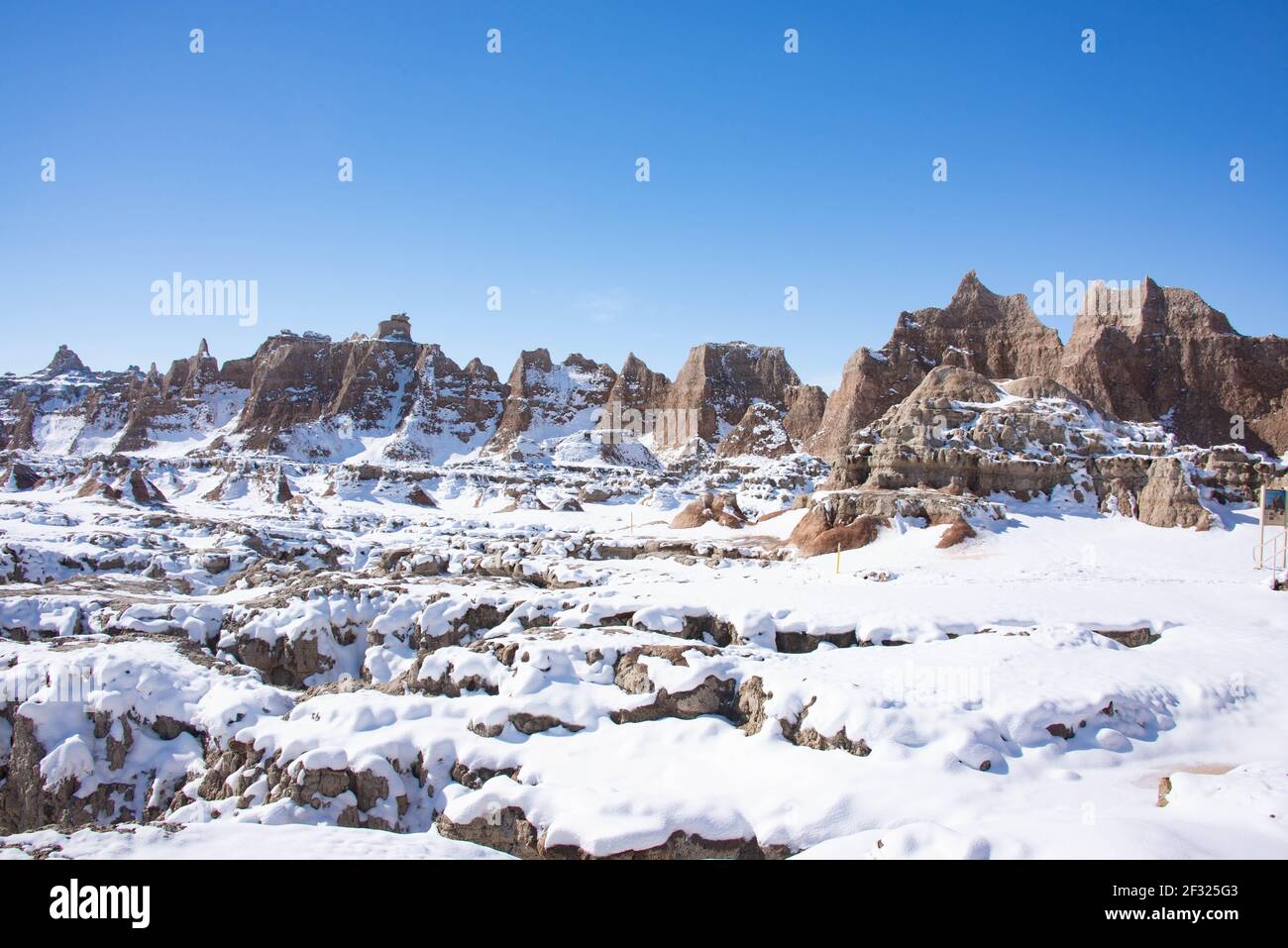 Badlands National Park in winter, South Dakota, U. S. A Stock Photo Alamy