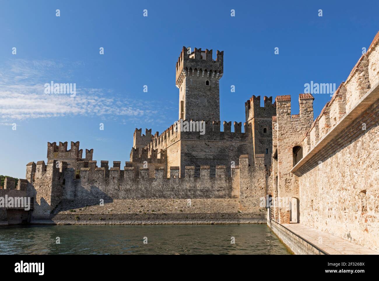 Italy,Sirmione, Lake Garda, the Rocca Scaligera castle built in the 13th century Stock Photo