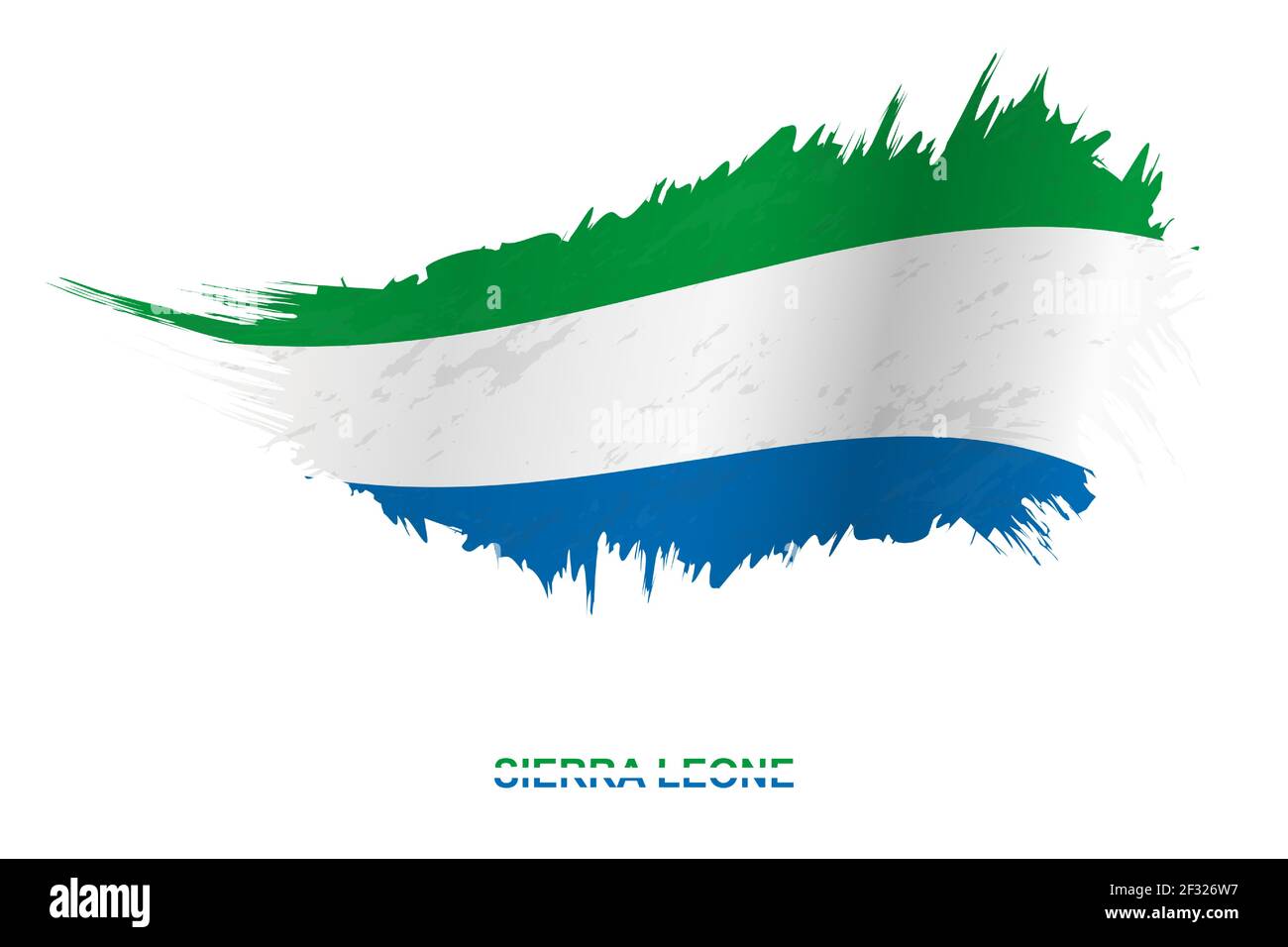 Flag of Sierra Leone in grunge style with waving effect, vector grunge ...