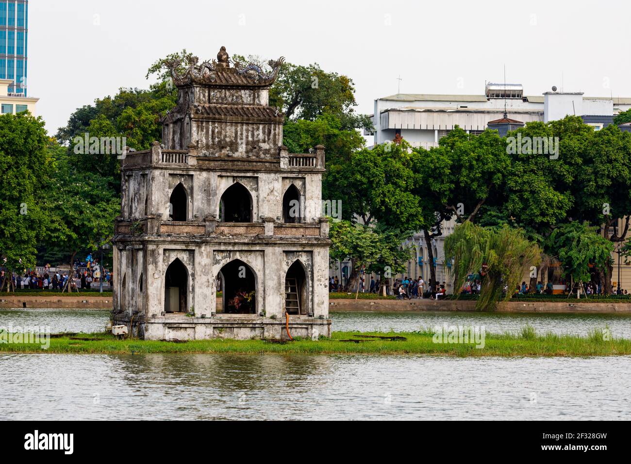 Temple of Lake Hoan Kiem in Hanoi in Vietnam Stock Photo - Alamy