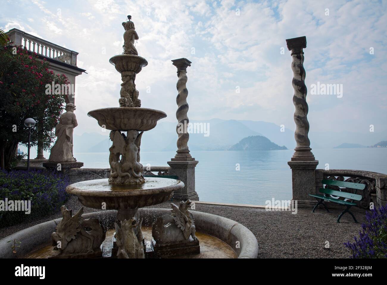 Italy,Varenna, Villa Monastero is an eclectic villa built in the Nordic style. The site was originally a Cistercian convent, founded at the end of the Stock Photo