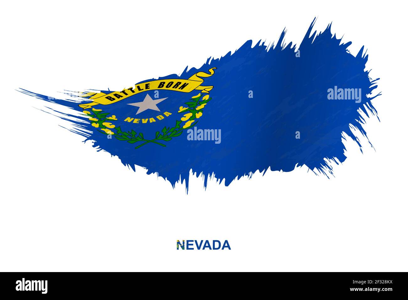 Flag of Nevada state in grunge style with waving effect, vector grunge