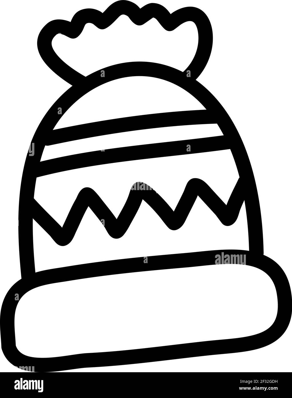 Knitted winters hat, illustration, vector on a white background Stock Vector