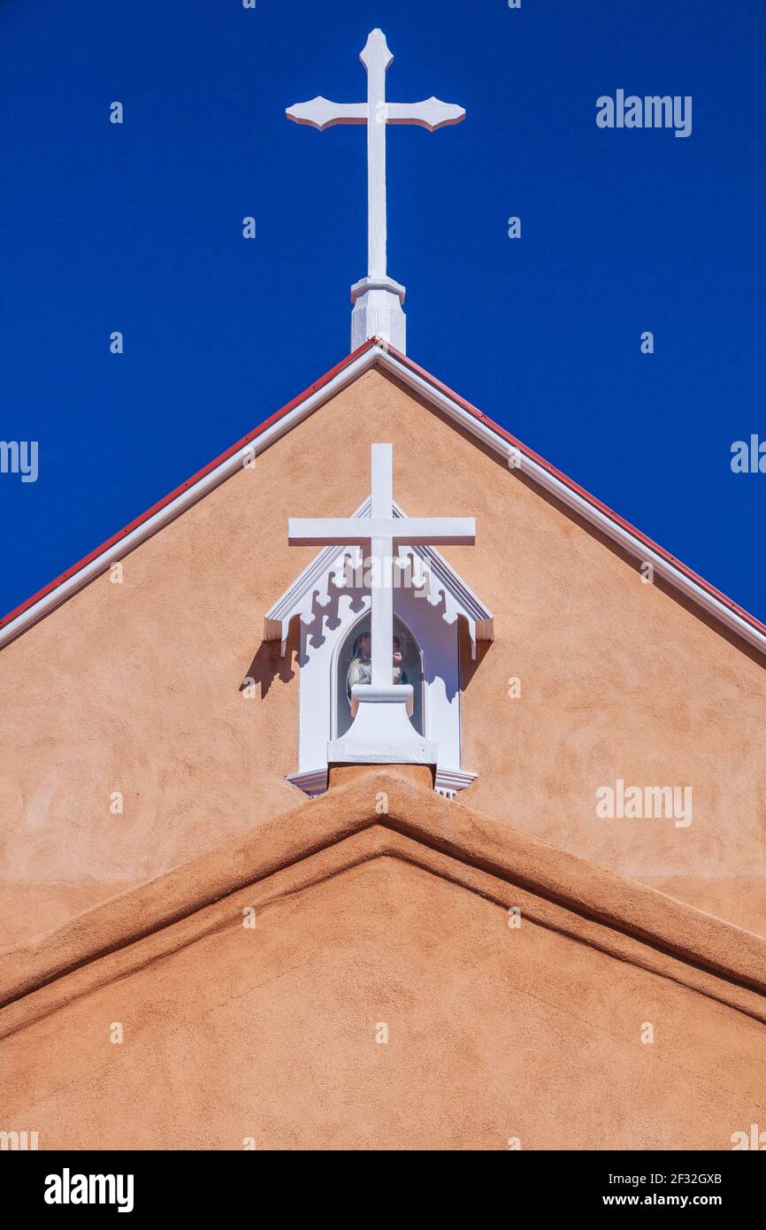 San Felipe de Neri Church, located in Old Town Albuquerque, the serene village that has been the focal point of Albuquerque community life since 1706. Stock Photo