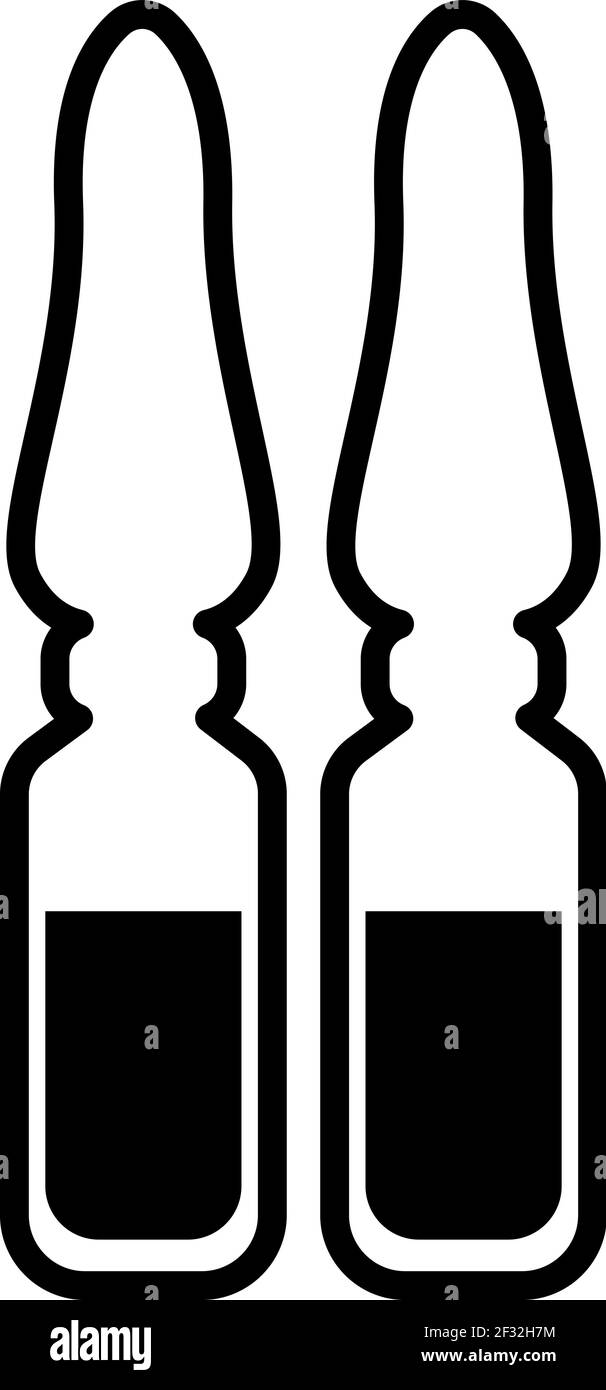 Medical ampule, illustration, vector on a white background Stock Vector