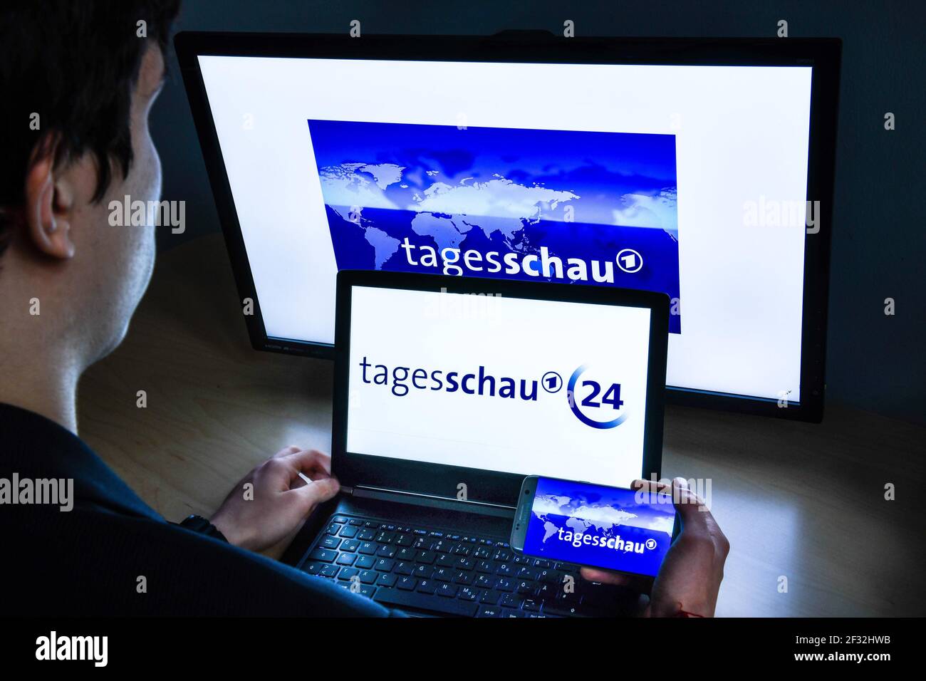 Logo Tagesschau 24 Stock Photo