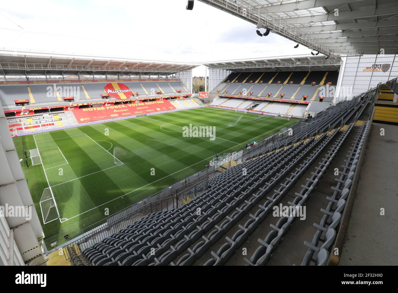 Stadium Bollaert-Delelis Lens during the French championship Ligue 1  football match between RC Lens and FC Metz on March 14, 2021 at  Bollaert-Delelis stadium in Lens, France - Photo Laurent Sanson /