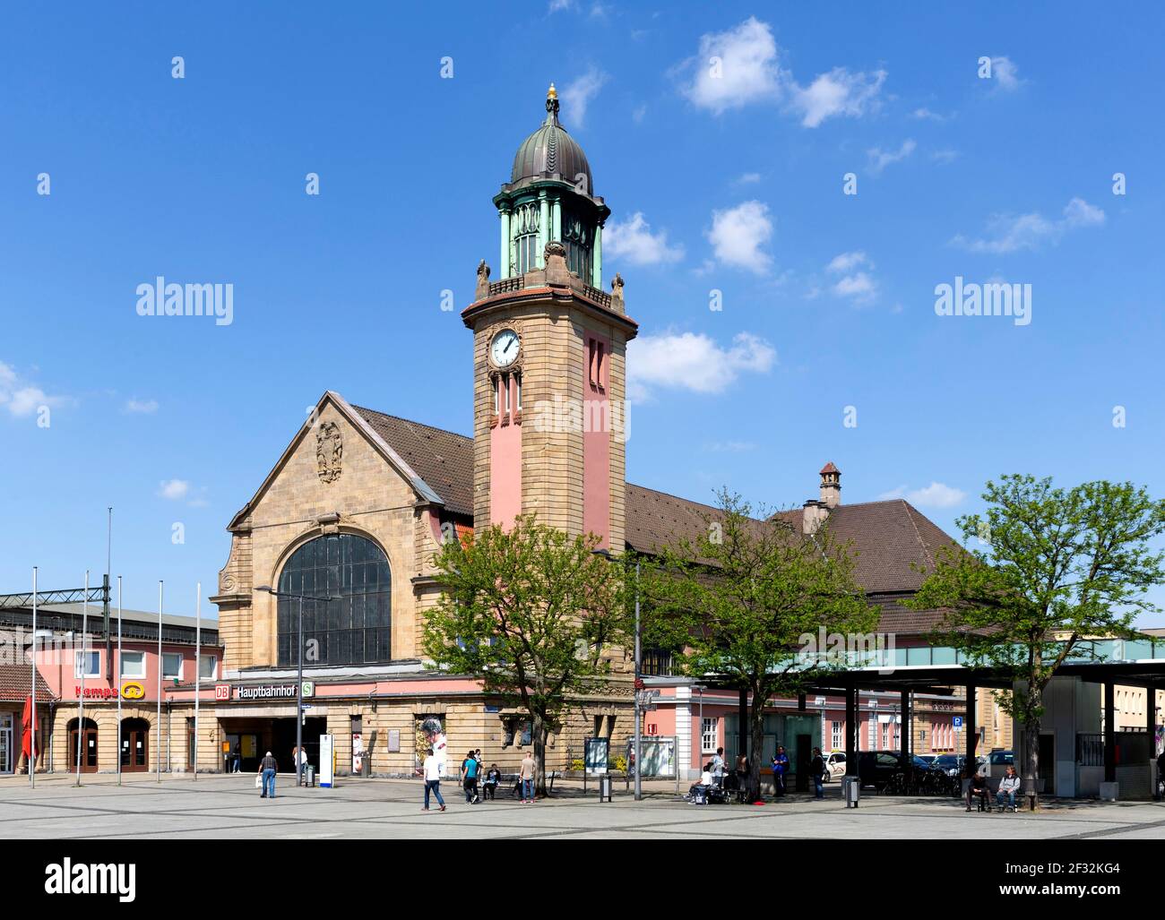 Hagen main station, reception building, Hagen, Westphalia, Ruhr area, North Rhine-Westphalia, Germany Stock Photo