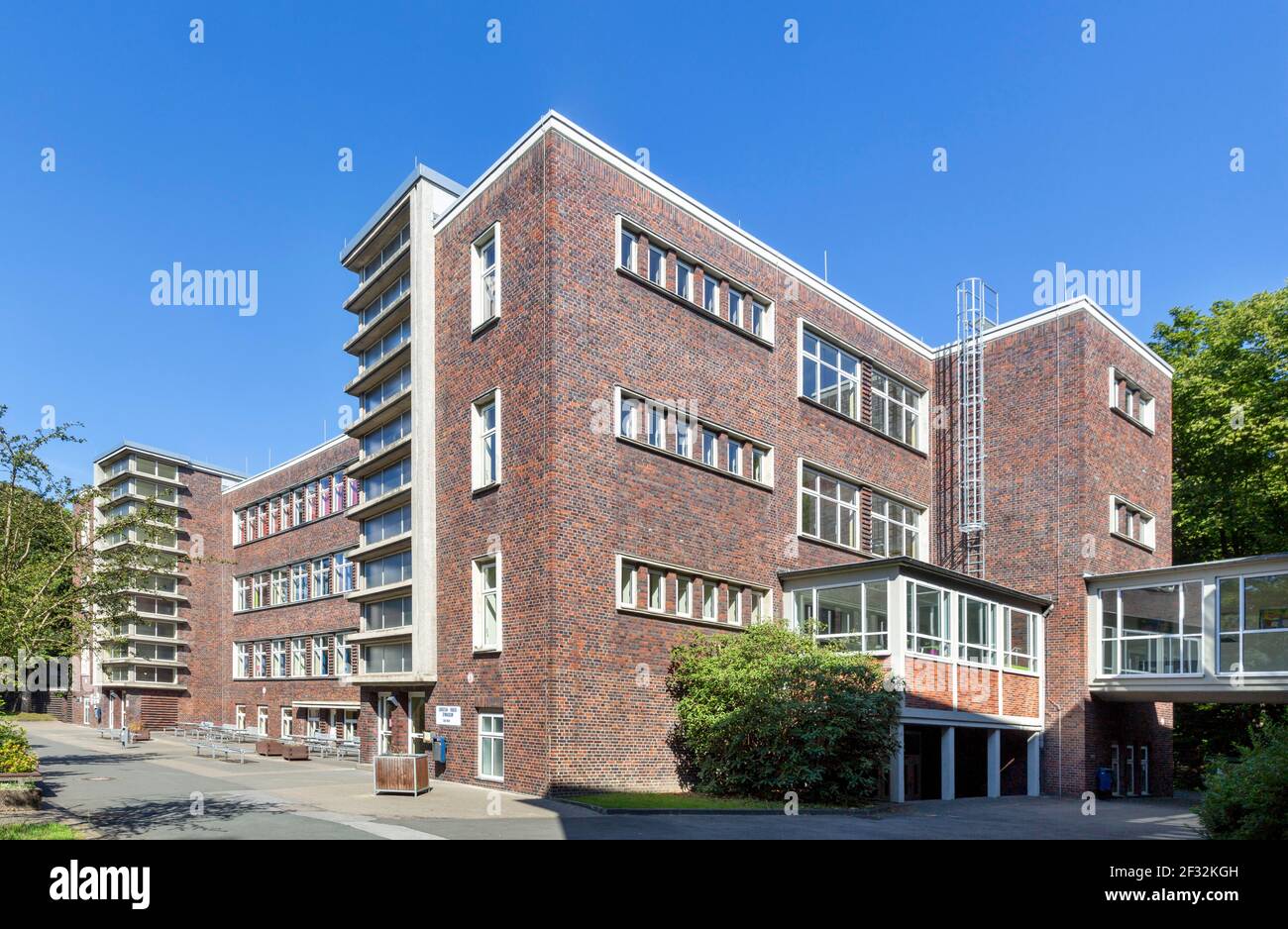 Christian-Rohlfs-Gymnasium, New Objectivity, Hagen, Westphalia, Ruhr Area, North Rhine-Westphalia, Germany Stock Photo
