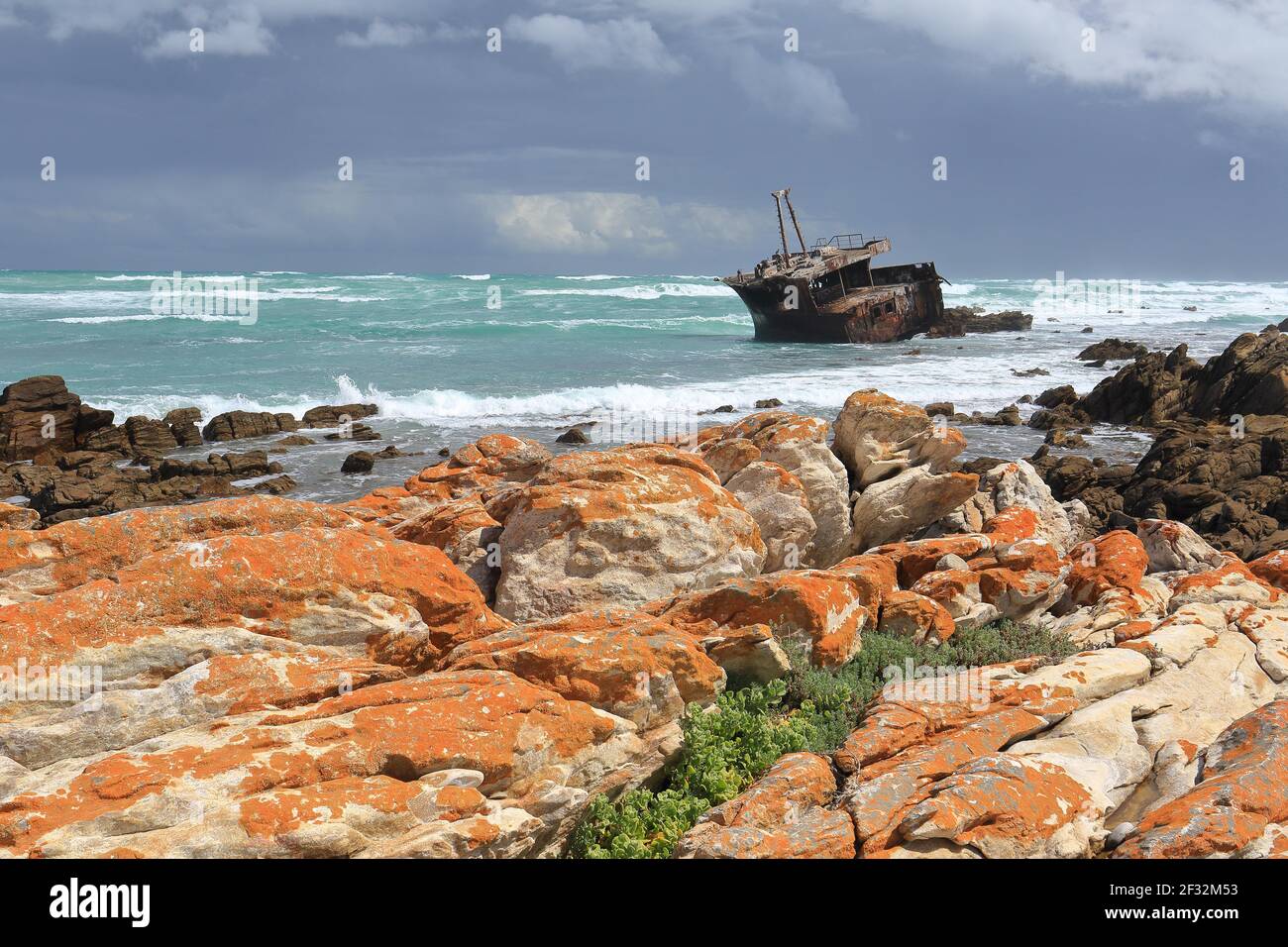 Shipwreck, Cape Agulhas, Western Cape, South Africa Stock Photo