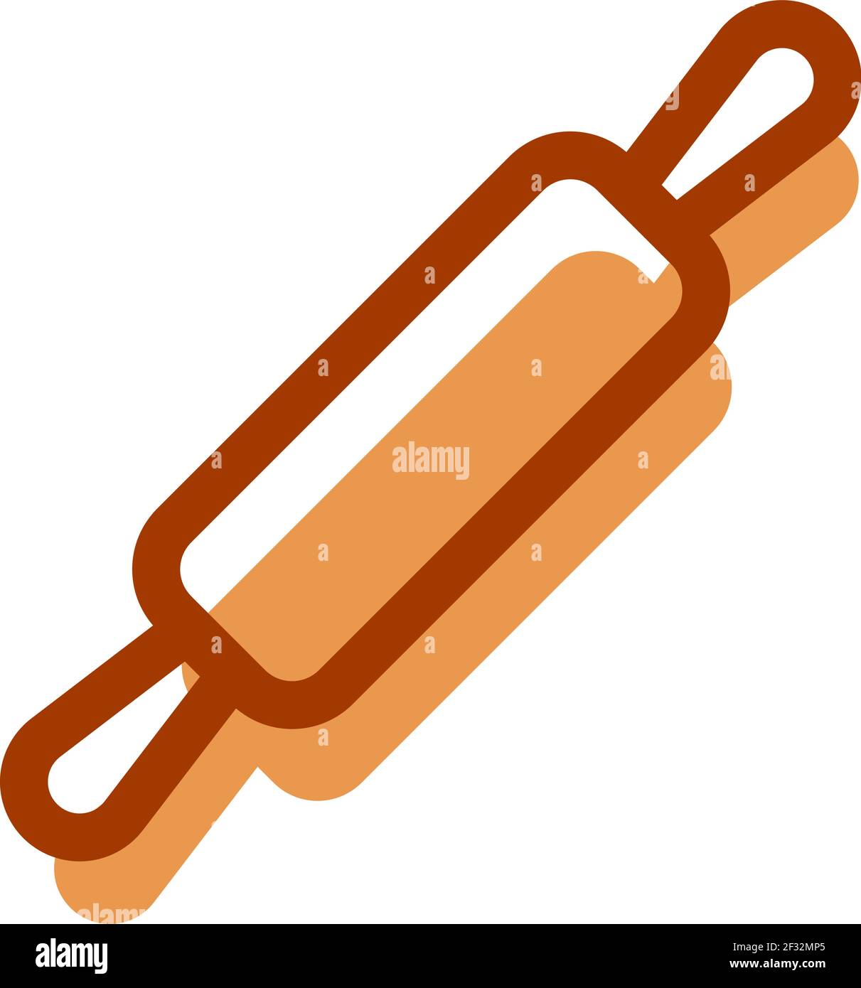 Rolling pin, illustration, vector on a white background Stock Vector