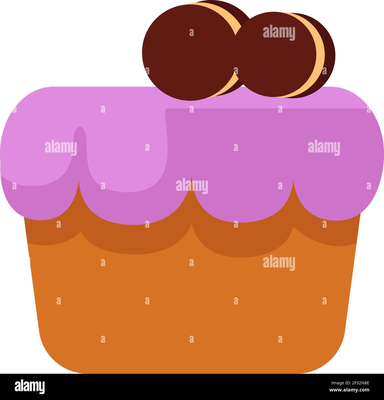 Pink cookie cake, illustration, vector on a white background Stock Vector
