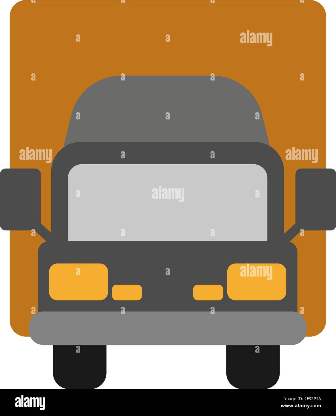 Big orange truck, illustration, vector on a white background Stock ...