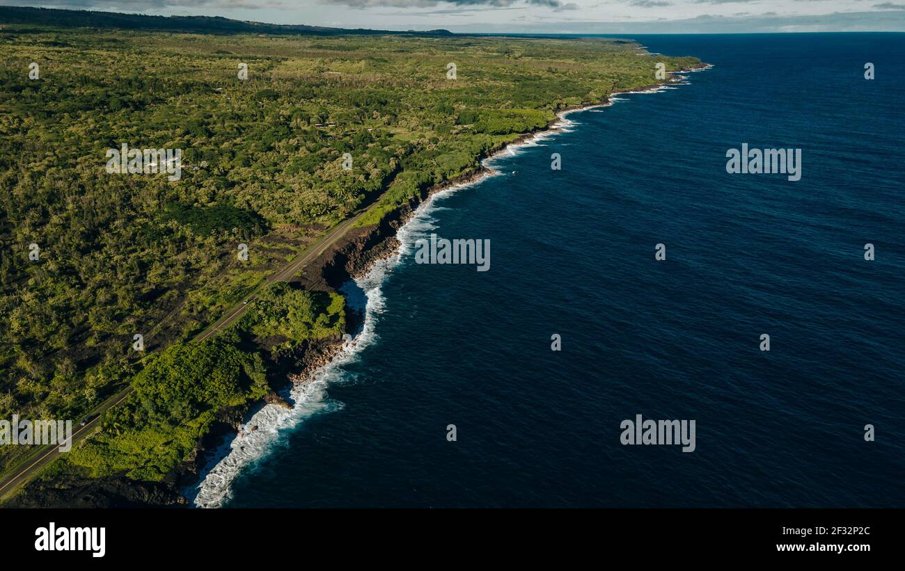 aerial view Kalapana Seaview Estates, big island, hawaii. High quality photo Stock Photo Alamy
