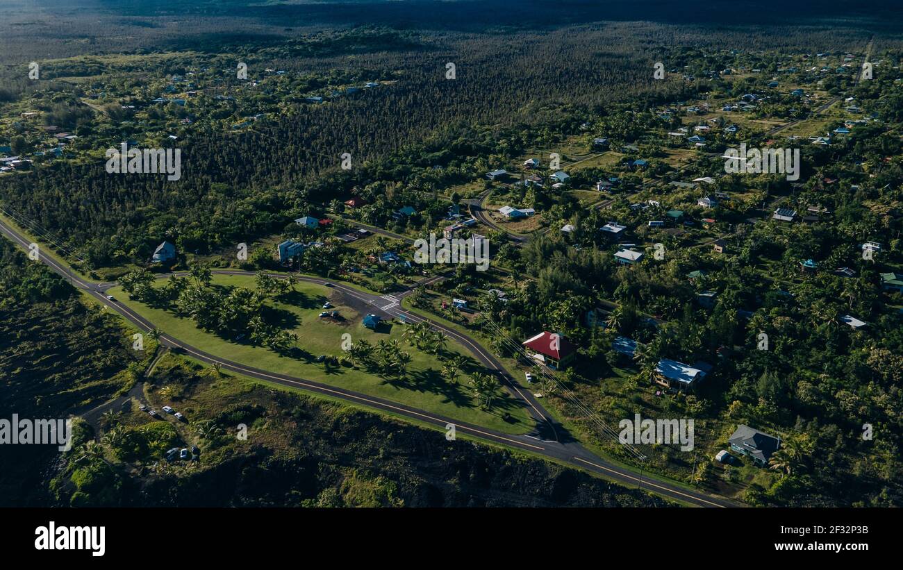 aerial view Kalapana Seaview Estates, big island, hawaii. High quality photo Stock Photo Alamy