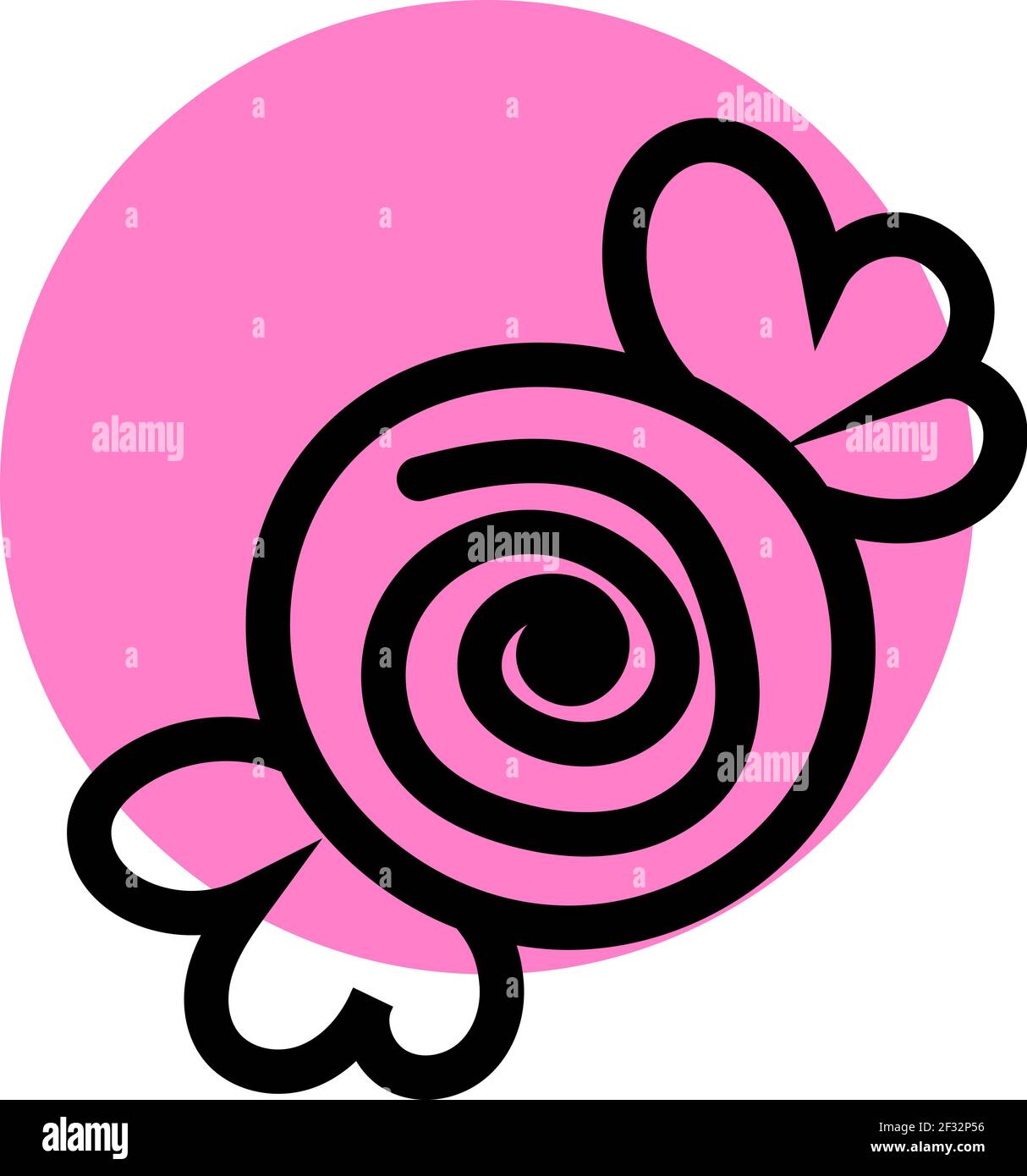 Pink swirly candy, illustration, vector on a white background Stock ...