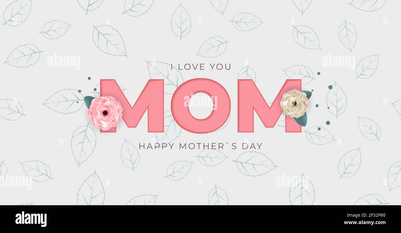 I love you mom. Happy Mother s Day background. Vector Illustration ...