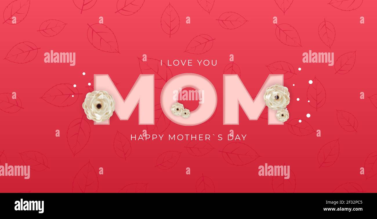 I love you mom. Happy Mother s Day background. Vector Illustration ...