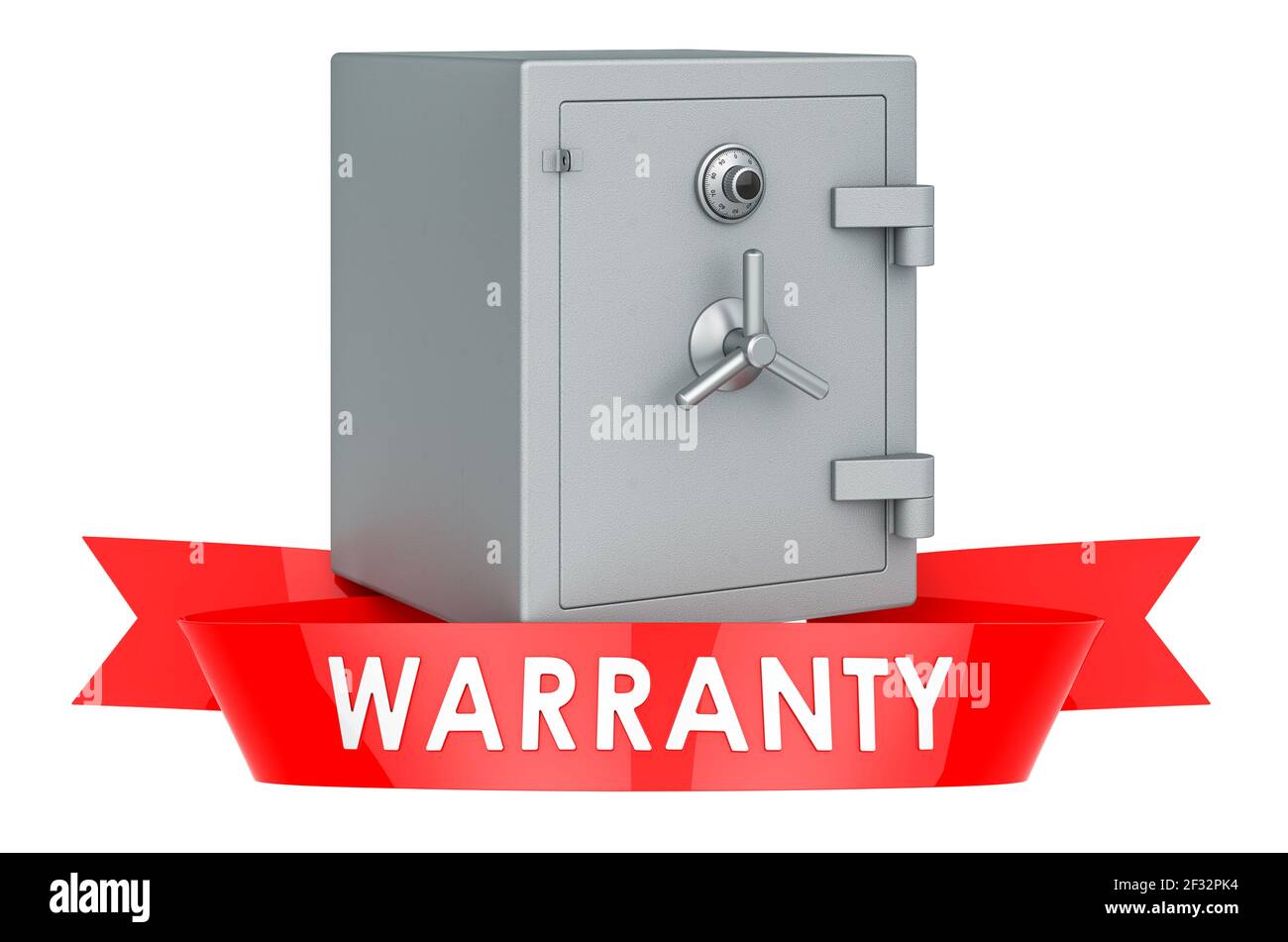 Safe box warranty concept. 3D rendering isolated on white background ...