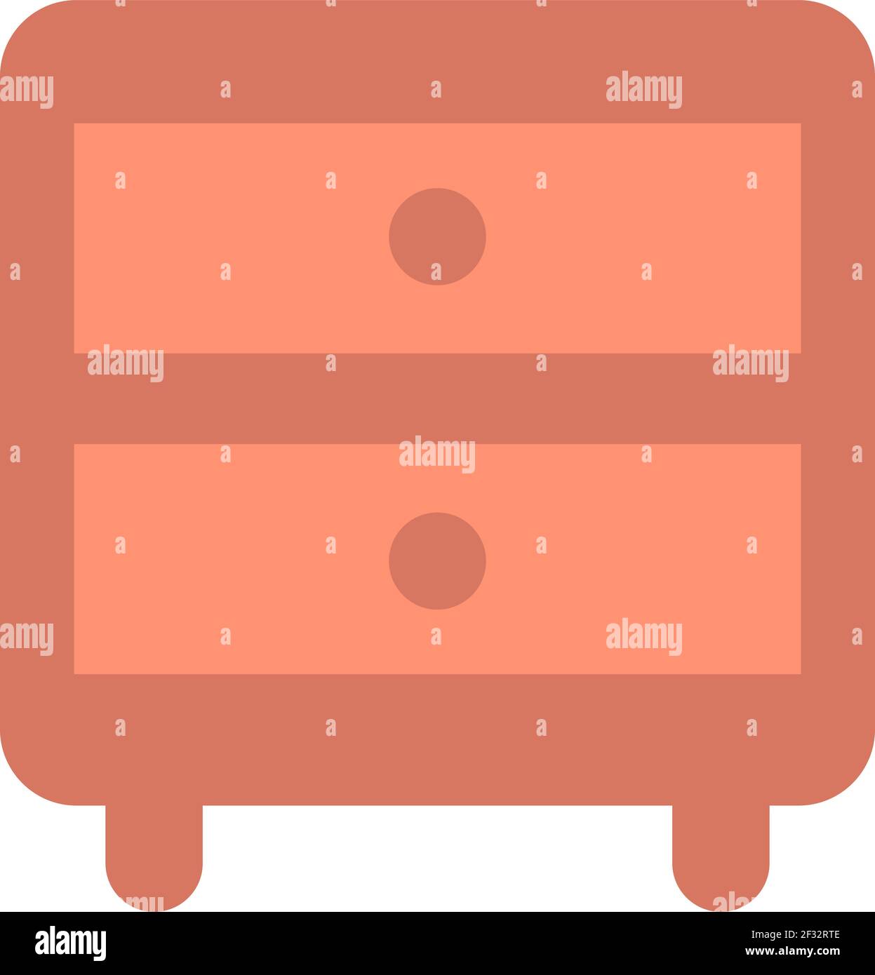Pink nightstand, illustration, vector on a white background Stock Vector