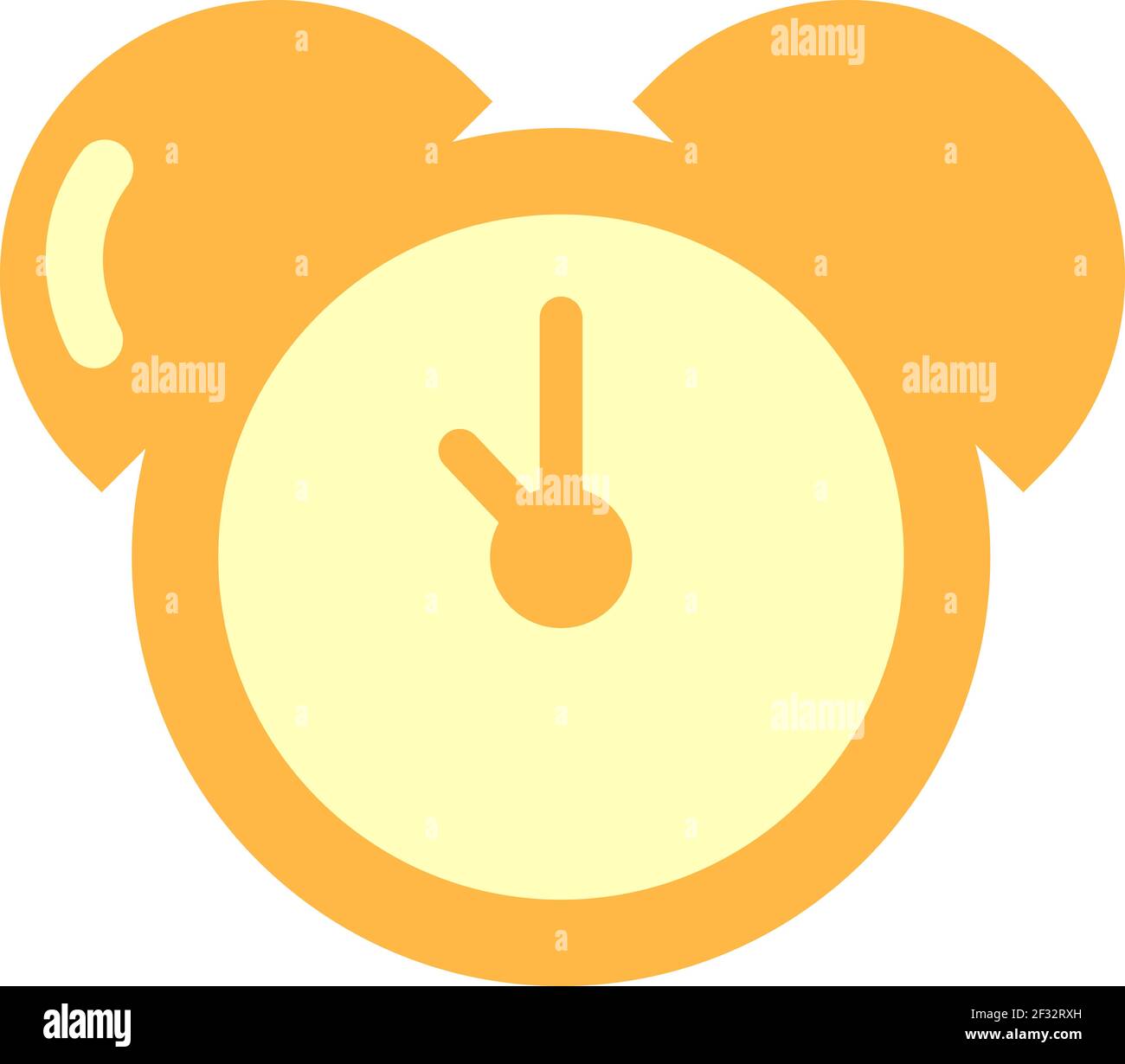 Yellow alarm clock, illustration, vector on a white background Stock Vector
