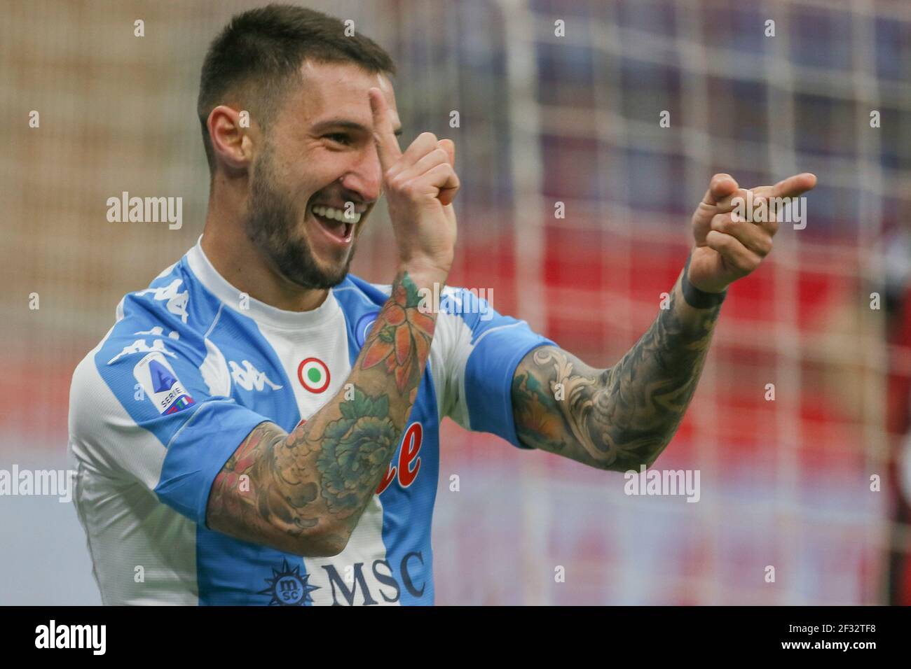Politano SSC Napoli's Italian striker Matteo Politano celebrates after scoring a ...