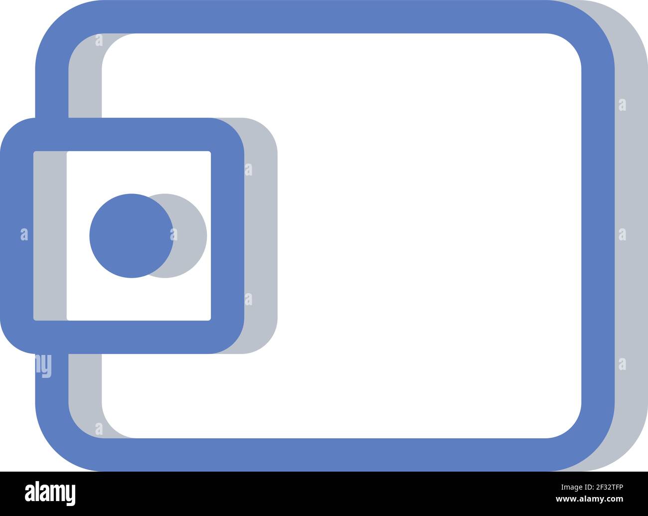 Blue wallet, illustration, vector on a white background Stock Vector