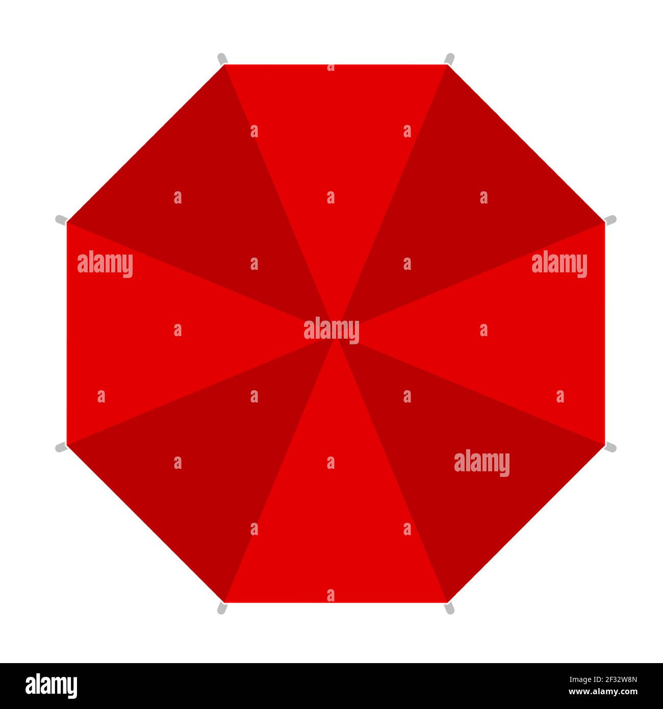 Red beach umbrella icon isolated on white. Vector illustration Stock Vector