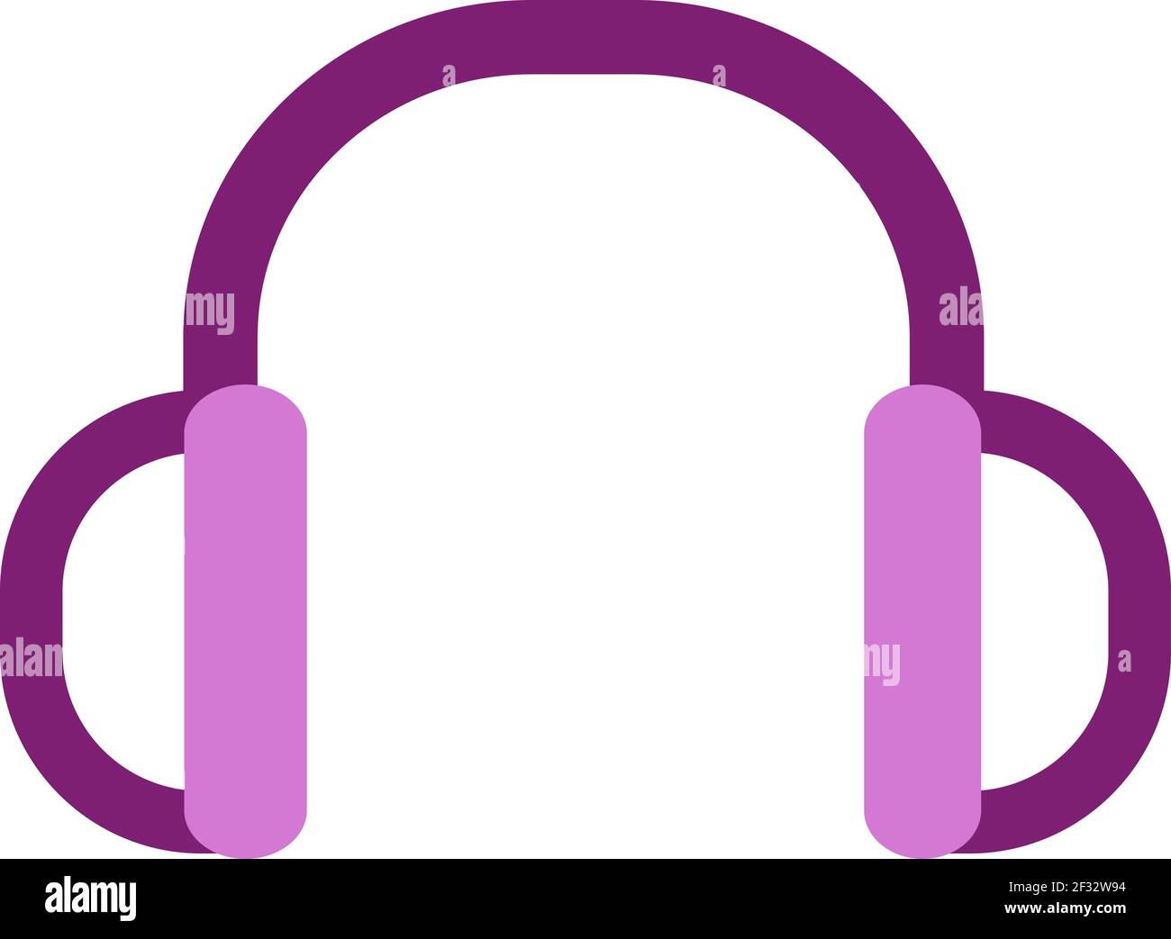 Pink headphones, illustration, vector on a white background Stock Vector