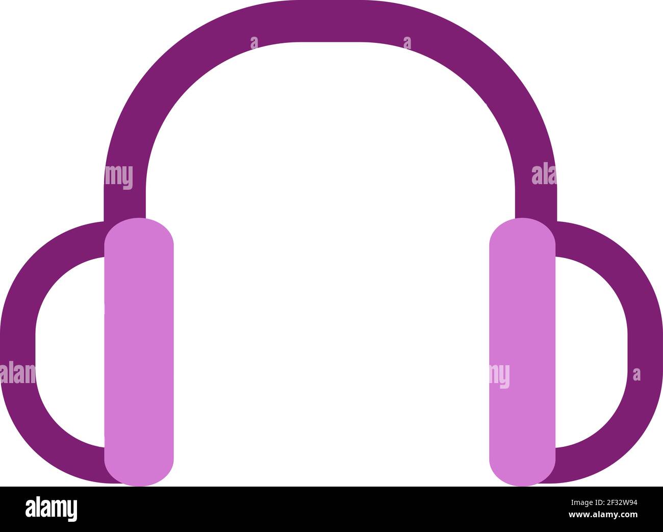 Pink headphones, illustration, vector on a white background Stock