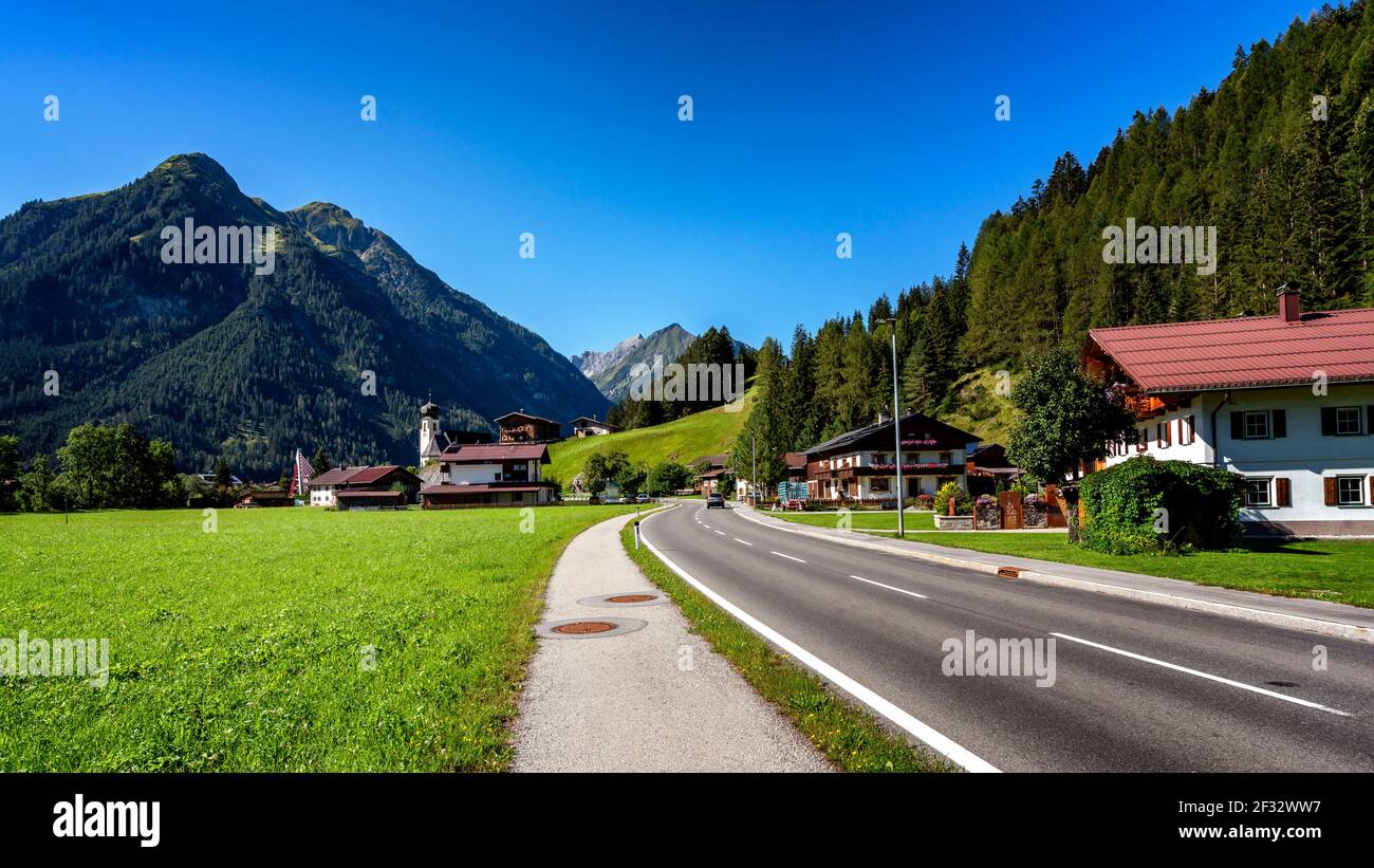 Landscape In The Lech Valley In Tyrol, Austria Stock Photo